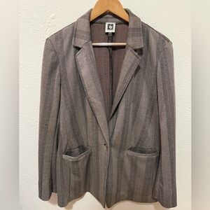 Anne Klein Gray Striped Blazer